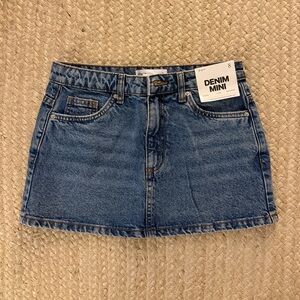 NWT SUPRE Blue Denim Mini Skirt